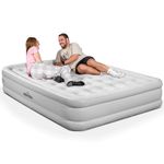 Dellonda Queen Inflatable High Raised Flocked Air Bed, with Removable Electric Pump, Carry Bag and Coil Beam Construction, 203x157x47cm - DL145