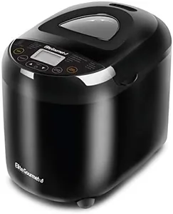 Elite Gourmet EBM8103B Programmable Bread Maker Machine 3 Loaf Sizes, 19 Menu Functions Gluten Free White Wheat Rye French and more, 2 Lbs, Black