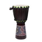 50cm Painted West African Djembe Drum Handmade with Mahogany, 9.5" diameter