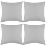 ANECO Pack of 4 Outdoor Waterproof Throw Pillow Covers Decorative Garden Cushion Cases Square Pillowcases for Patio, Couch, Tent, Balcony and Sofa, 18 x 18 Inches, Light Grey