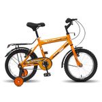 Vaux Plus Cycle for Boys 16 inch with Support Wheels & Carrier, Kids Cycle for Boys Age 4-6 Years with Steel Frame, V-Brakes, Tubular Tyres, Bicycle for Kids with Height 3ft 3inch+ (Orange)