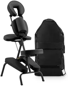 DR.LOMILOMI Aluminum Light-Weight Adjustable Folding Portable Massage Chair for Full Body with Backpack 402 - Keanu, Ideal as a Massage Office Chair and Office Massage Chair