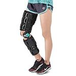 SOLES Universal Hinged Knee Brace Telescoping ROM Knee Orthosis, Adjustable Leg Stabilizer - Post Operative Injury Support for ACL, PCL, MCL or LCL - One Size Fits Most - Unisex Black