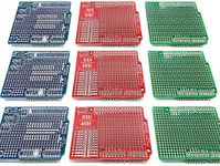 ElectroCookie Proto Shield Kit Compatible with Arduino Uno R3, Expansion Prototyping PCB Board (3 Types, 9 Pack), Multicolor