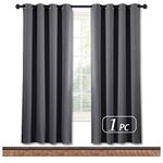 NICETOWN Thermal Insulated Curtains - Living Room Curtains Energy Saving Solid Grommet Top Drapery, One Panel, 52 x 72 Inch, Grey