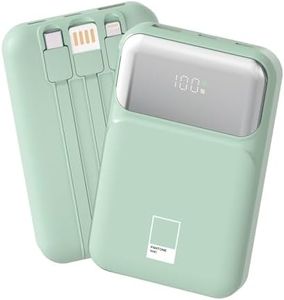 PGB-20 Power Bank 10000mAh con Cavo Integrato 3 in 1, Ricarica Rapida 22.5W