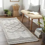 Hauteloom Amaga Moroccan Farmhouse Hallway Entryway Runner Rug - High Low Long Carpet - High Pile - Bohemian - Brown, Beige, Cream - 2'7" x 7'3"