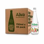 Aava Natural Mineral Water 750 ml Glass Bottle (Naturally Alkaline ; Origin Aravalli Range; pH 8+; Benefits of Calcium and Magnesium(Pack of 45 Bottles)