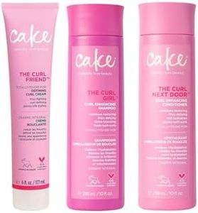 Cake Beauty Curl Friend Curl Defining Shampoo, Conditioner & Cream Set - Avocado & Argan Oil Curly Hair Products - Anti-Frizz, Cruelty Free & Vegan Gift Set