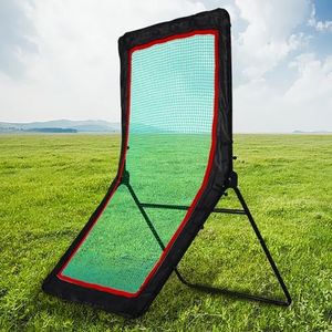 Pitch Back Baseball Rebounder,Baseball Bounceback Net,Softball Pitch Back Rebounder,Pitching Rebounder Net, 4X7FT Assemble Portable