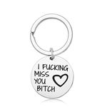 BFF Best Friend Christmas Gifts Keychain Long Distance Friendship Gifts I Fucking Miss You Bitch Keychain for Birthday Wedding Gifts