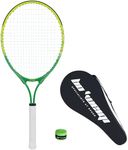 bo'weiqi 25" Kids Tennis Racket for Aged 9-12, Lightweight Youth Tennis Racket with 420D Nylon Shoulder Strap Bag, Including 1 Tennis Racquet and 1 Replacement Overgrip(Green+Yellow)