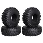 HobbyPark 4pcs RC 2.2" Crawler Tires Mud Terrain Super Grip Soft Height 144mm 5.67 inch fit 2.2 Beadlock Wheels Compatible with TRX4 Sport Redcat Everest 10 Axial RBX10 Ryft 4WD Capra 4WS w/Foam