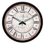 Amazon Brand - Solimo Plastic Silent Movement Designer Analog Wall Clock (Black Frame, 12-Inch)