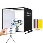 PULUZ Mini Lightbox Photography,25cm Portable Folding Photo Booth Box Tent kit with 96pcs LED Lights CRI ≥97+6 Kinds Double-sided Colors Backgrounds for Small Size Products