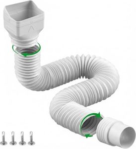 Binazon 1 Pack White-Rain Gutter Downspout Extensions, Gutter Extender for Rainwater Drainage Flexible, Down Spout Drain Extension Pipe, Extendable from 21 to 62 Inches (Fit 3"x 4" downspouts)