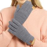 Womens Winter Touchscreen Gloves Cable Knit Warm Lined 3 Fingers Dual-layer Touch Screen Texting Mitten Glove for Women