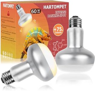 HARTOMPET 60W Intense Basking Spot Lamp – UVA Daylight Heat Bulb for Reptiles and Amphibians, Simulates Natural Sunrise and Sunset, Ideal for Bearded Dragons, Snakes, Lizards & Chicks | 2 Pack