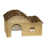 Kerbl Nature Plus House with Gently Curved Roof, Brown, 30 x 20 x 20 cm