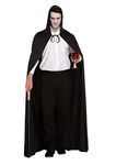 HENBRANDT Adult Long Black Cape with Hood Halloween Cloak Gothic Hooded Cape Grim Reaper Wizard Witch Vampire Halloween Costumes Fancy Dress Costume Unisex Accessory for Men and Women