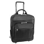 17" Leather Patented Detachable -Wheeled Three-Way Laptop Backpack Briefcase