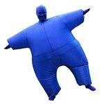 HI SUYI Inflatable Muscle Man Sumo Suit Fat Chub Suit Second Skin Fancy Dress Party Halloween Costume Adult Size Blue