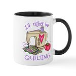 CafePress I'd Rather Be Quilting Mug 11 oz (325 ml) Ceramic Coffee Mug