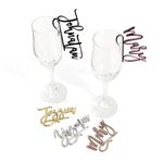 Custom Wedding Wine Glass Charms Personalized Name Tags Cocktail Drink Markers Laser Cut Place Name Settings Place Cards Hanging Drink Name Tags for Glasses Drink Accessories Guest Names Drink Labels