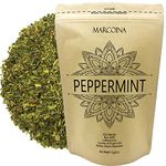 Pure Peppermint Leaves Herbal Tea by Marcoina - Cut Loose Leaves, 56g in Resealable Bag, Caffeine-Free Tea from USA - Perfect for Hot Brews - Known as Mentha piperita L., mint, and Mentha tea - 2oz.