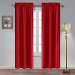 Hiasan Chrismas Curtains 84 Inches Long, Thermal Insulated Light Blocking Red Curtains 2 Panels with Rod Pocket for Living Room/Bedroom Decoration, 42 Inches Wide