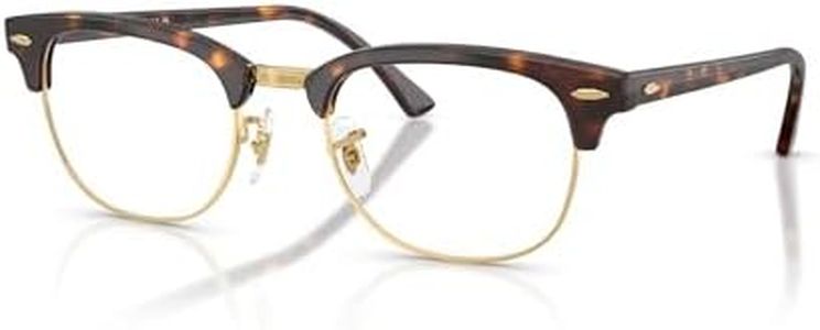 Ray-Ban RX5154 Clubmaster Square Prescription Eyewear Frames, Havana On Gold/Demo Lens, 49 mm