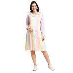 MomToBe Women's Rayon Maternity Dress/Pregnancy Dress/Easy Breastfeeding Dress/Western Dress with Zippers for Nursing Pre and Post Pregnancy (Multicolor & Medium)