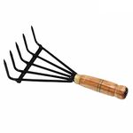 Real Trust Black Coated Wooden Hand Cultivator