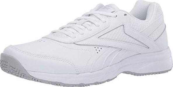 Reebok womens Work Cushion 4.0 Walking Shoe, White/Grey/White, 9.5 US