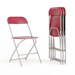 Flash Furniture Hercules Series 650 lb. Capacity Premium Home and Event Plastic Folding Chair, Red (4 Pack)