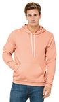 Bella Canvas 3719 Unisex Poly-Cotton Fleece Pullover Hoodie Peach M