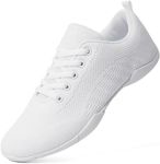 Smapavic Cheer Shoes for Youth Girls White Cheerleading Athletic Dance Shoes Tennis Sneakers for Competition Sport Training, White2405, 1 Little Kid