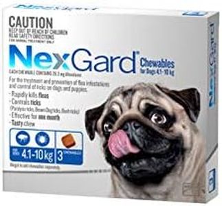 Nexgard Flea and Tick Treatment Chewables for Dogs Medium 4.1 - 10 kg, Blue (Pack of 3)