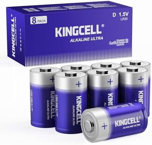 KINGCELL D Batteries 8 Pack, Hight Performance D Cell Battery with 10-Year Shelf Life，Long-Lasting Power Alkaline 1.5V Battery for Flashlights,Radios,Clocks,Stereos,etc.