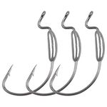 OROOTL Weighted Hooks Wide Gap Worm Hooks Bass Swimbait Hook with Weight for Soft Plastic Lures Weedless Jig Hooks with Plastic Box for Freshwater Saltwater Fishing