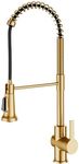 KRAUS Britt 2nd Gen Commercial Style Pull-Down Single Handle Kitchen Faucet in Brushed Brass, KPF-1691BB