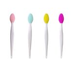 4 PCS Lip Scrub Brush,Double-Sided Silicone Exfoliating Lip Brush Exfoliating Brush for Men Wome Double-sided Soft ​Lip Brush for ​Smoother and Fuller Lip Appearance