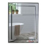 Neue Design Mood® Premium Rectangular Bathroom Mirror Wall Mounted, Double Layer of Glass, Modern & Stylish with Contemporary Bevelled Edges (50cm x 40cm)