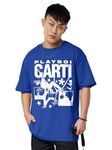 Darkbuck Oversized Unisex T-Shirt Featuring Playboi Carti Iconic Imagery, Relaxed Fit, Premium Cotton, Blue (Large, Royal Blue)