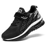 MEHOTO Kids Boys Girls Shoes Running Sneakers Air Tennis Walking Jogging Athletic Sport Lightweight Breathable Sneakers Black Little Kids Size 13.5