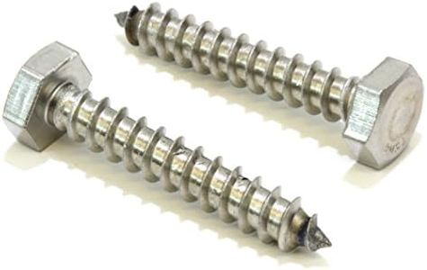 1/4" x 1-1/2" Stainless Hex Head Lag Bolt Screws, (25 Pack), 304 (18-8) Stainless Steel Coach Bolts/Large Screws for Wood with Plain Finish by Bolt Dropper