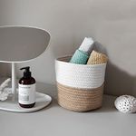 Luxe Home Jute Planter Pots/Storing Basket for Storage in Kitchen Pantry Or Bedroom 6"x6" (Netural Color, Piece of 3)