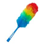 Upgrade Rainbow Static Feather Duster with Beandable and Washable Head - More Fibers Bigger Head and Brighter