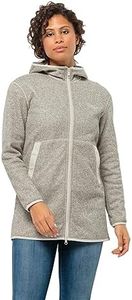 Jack Wolfskin Women's Fir Track Coat W Fleece Jacket, Cotton White, M