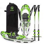 G2 21 Inches Light Weight Snowshoes for Women Men Youth, Set with Trekking Poles, Tote Bag, Gaiters,Special Fast Ratchet Binding(Avocado Green)